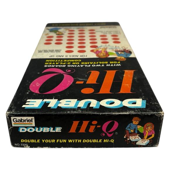 VTG 1975 "DOUBLE HI-Q" Solitaire Skill Game Gabriel Kohner 69 RED PEGS / 2 GREEN - Picture 7 of 16